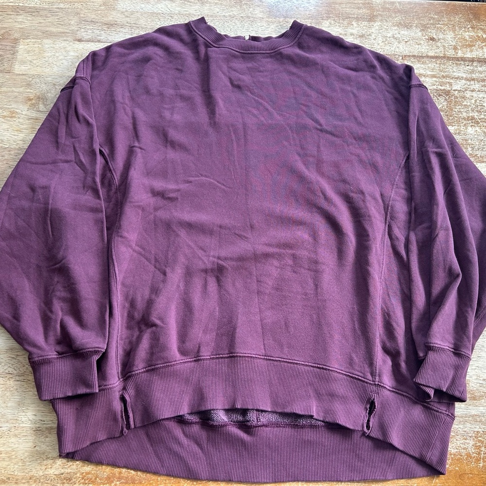 Aerie Deep Purple Oversized Crewneck Sweater